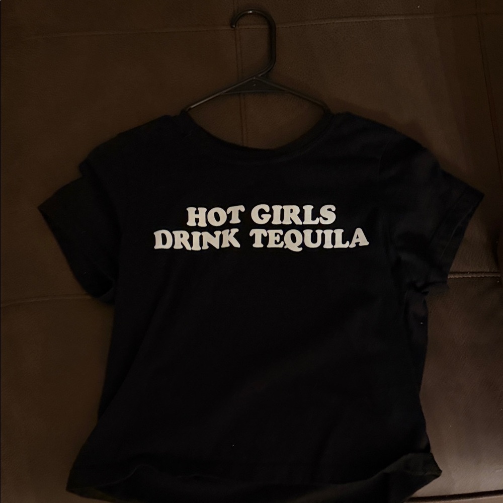 Windsor Black Crop Top with White Text
